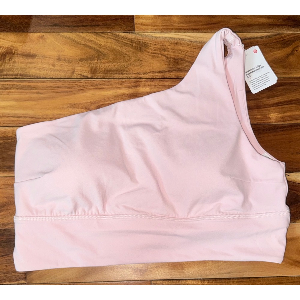 Lululemon Align Asymmetrical Bra C/D in Flush Pink Size 12 NWT